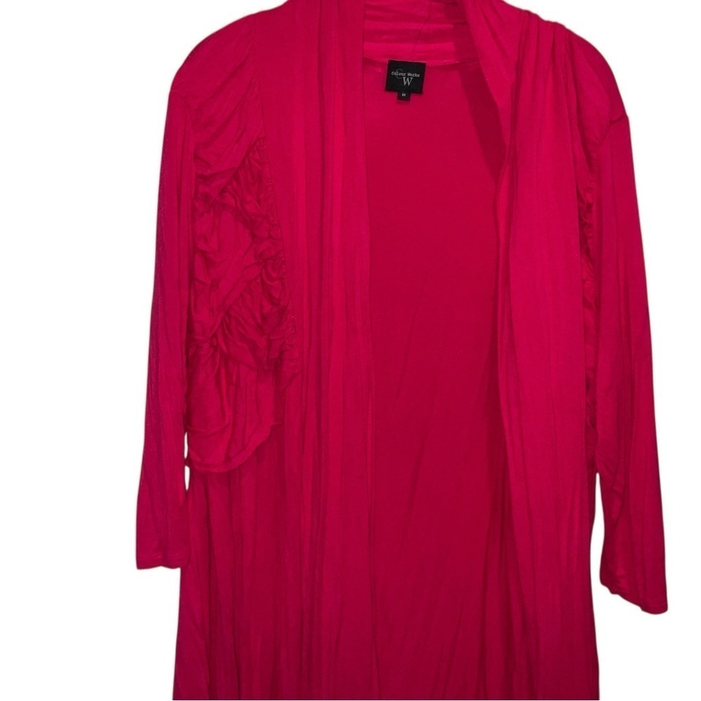 Colour Works Draped Longline Cardigan – Hot Pink – Size M - Picture 6 of 8